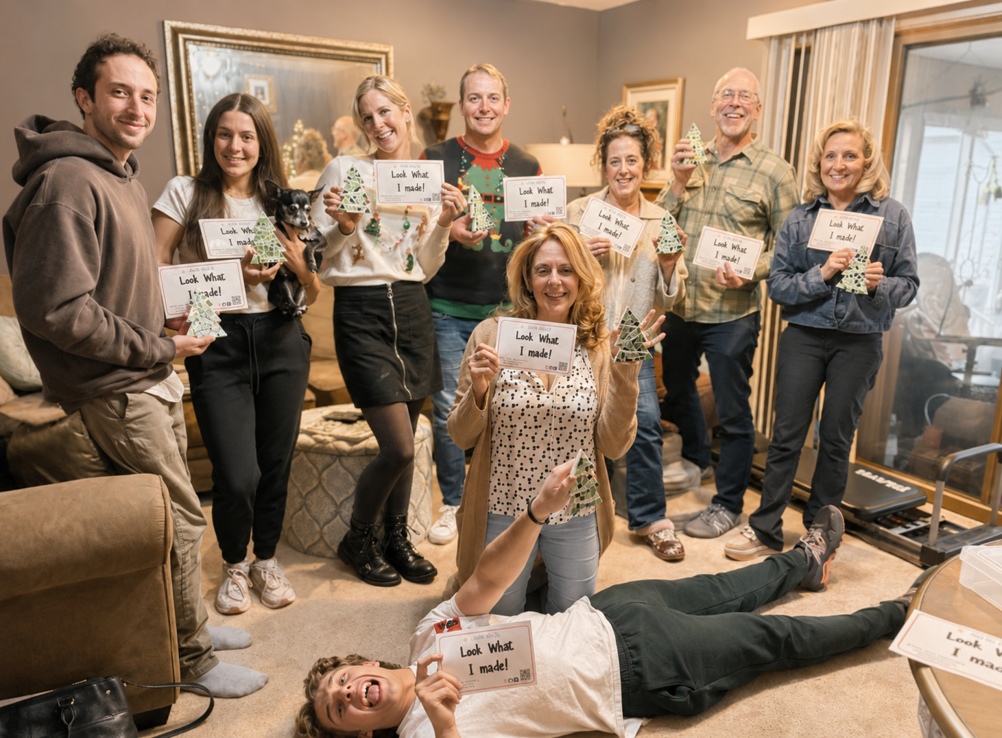 Friends celebrating together at a creative workshop